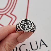 Перстень срібний Янгел Охоронець з чорнінням