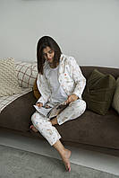 Женская теплая пижама фланель Зайчики XL