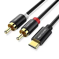 Аудиокабель VENTION USB C на 2 RCA, разветвитель RCA Y RCA типа C на RCA