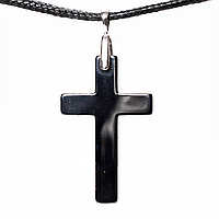 Гематит кривавик хрестик 26*42 мм. срібло, 2000КЛГ