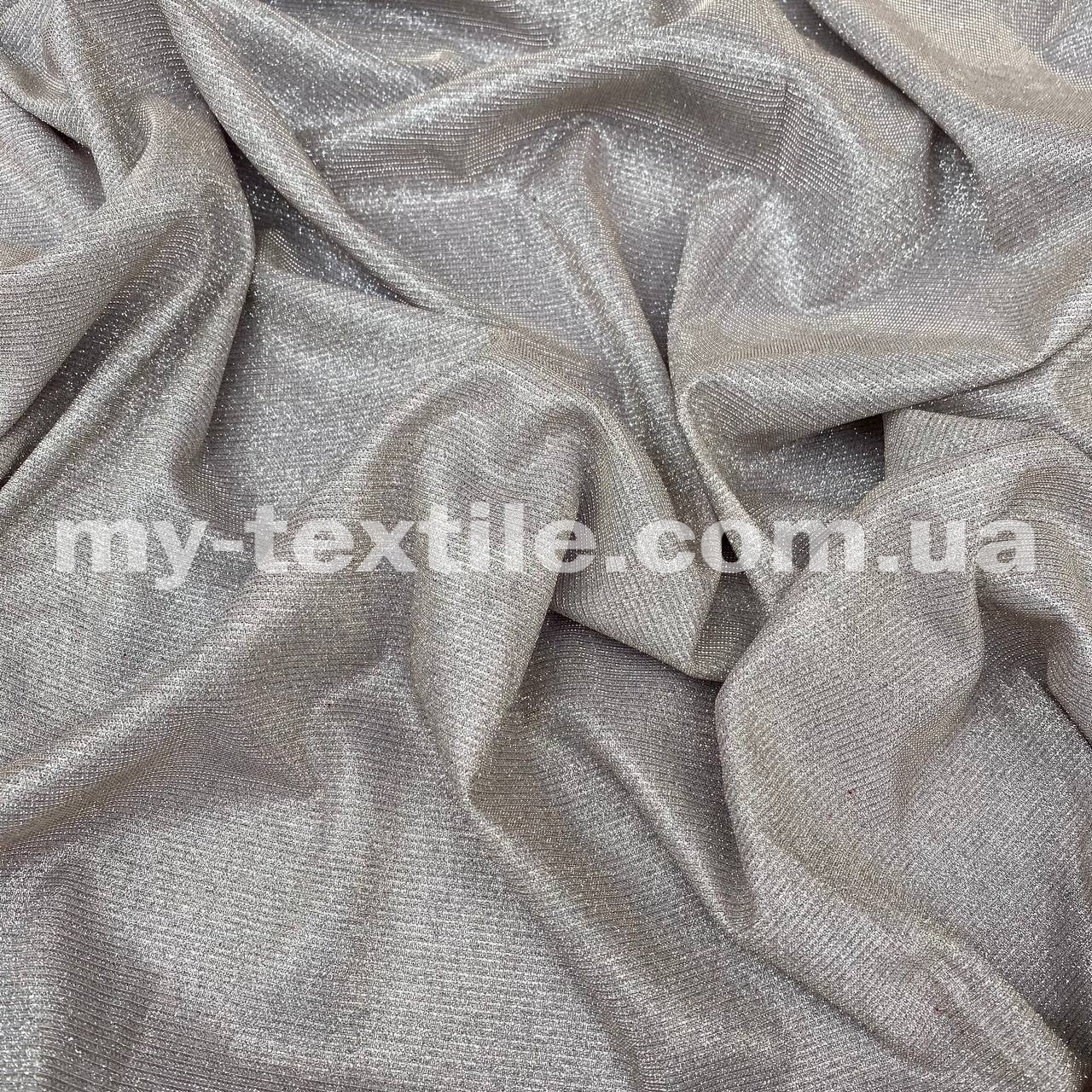 Тканина Люрекс з насипаним глітером Бежевий, фото 1