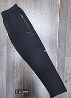 Мужские трикотажные спортивные штаны Puma (Пума), брюки осенние весенние черные. Мужская спортивная одежда