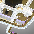 Сучасна світлодіодна люстра 130 Вт з пузирчатим акрилом на пульті д/у підсвітка основи колір золотий D-A9281/4+1G LED 3color, фото 3