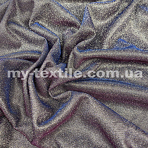 Тканина Люрекс з насипаним глітером Срібло-фуксія -електрик