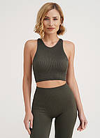 Топ в рубчик Giulia Halter Top Rib. S/M, хаки (khaki)