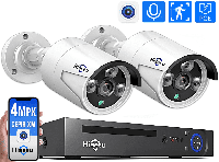 Комплект відеоспостереження на 2 IP камери Hiseeu POE 4Мп