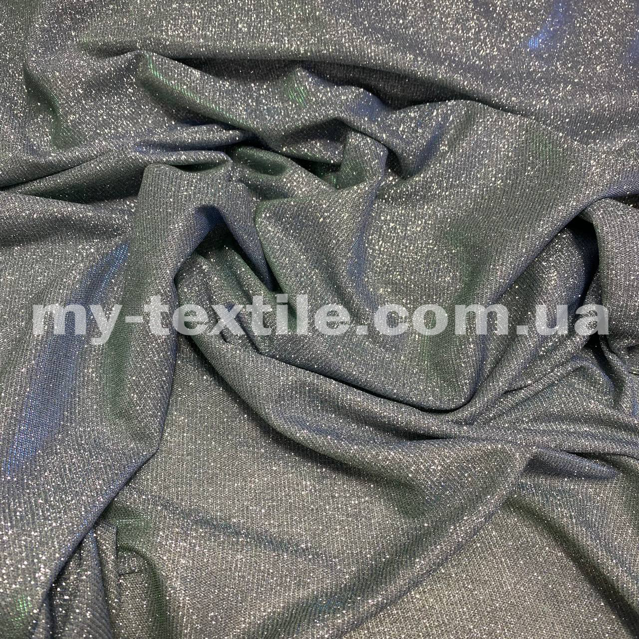 Тканина Люрекс сипучий Синій з бірюзою, фото 1