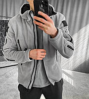 Мужская худи теплая (серая) flis7 молодежная спортивная флисовая кофта для парней house