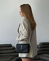 Женская сумка клатч Yves Saint Laurent Monogram Chain Wallet (черная) AS421 сумочка с эмблемой YSL house