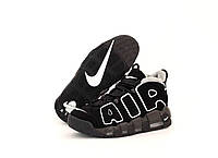 Мужские зимние кроссовки Nike Uptempo (чёрные) стильные тёплые кроссы на меху К11635 тренд