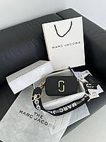 Женская подарочна сумка Marc Jacobs The Snapshot Black Gold (черная) torba02045 модная для стильной девушки