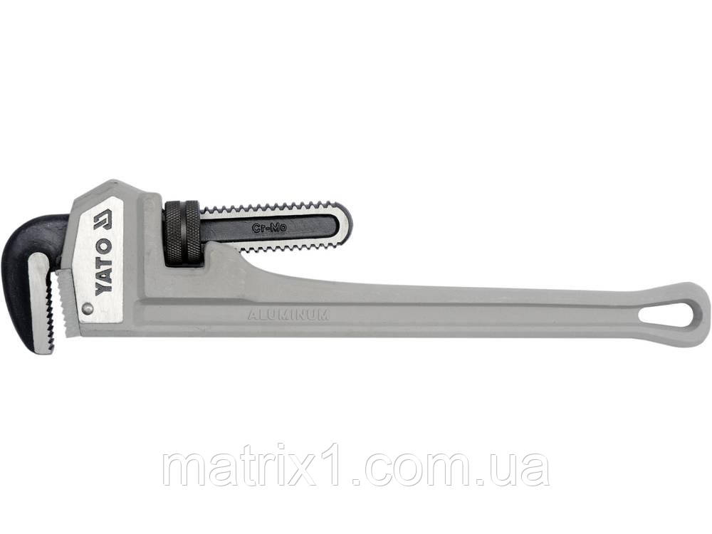 Ключ трубний прямий YATO: 600 мм (24"). max Ø = 3" (75 mm), алюмінієвий