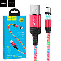 USB кабель Hoco U90 Магнитный micro USB 1m красный