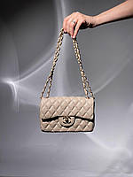 Женская сумка клатч Chanel 1.55 Beige/Gold (бежевая) KIS04048 стильная сумочка на декоративной цепочке house