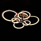 Світлодіодна люстра 135 Вт на пульті д/у з діммером і підсвічуванням основи колір каркасу чорний хром D-9133/6BHR LED, фото 3