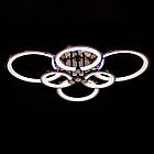 Світлодіодна люстра 135 Вт на пульті д/у з діммером і підсвічуванням основи колір каркасу чорний хром D-9133/6BHR LED, фото 2