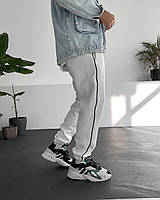 Спортивные базовые зауженные штаны (белые) kor85k классные молодежные спортивки для парня house