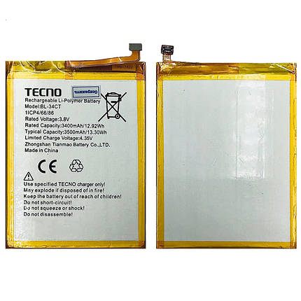 Акумулятор для TECNO CAMON 11S (CB7) BL-34CT, фото 3