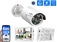 Комплект видеонаблюдения на 1 IP камеру Hiseeu 4Мп POE с монитором