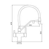 Змішувач для кухні під осмос GAPPO G4395-66 з гнучким виливом, чорний, фото 6