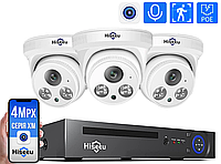Комплект IP видеонаблюдения Hiseeu на 3 внутренние камеры POE 4Мп
