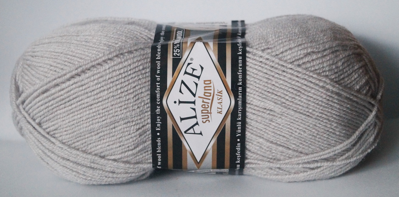 Нитки пряжа для в'язання напіввовна SUPERLANA KLASIK Супер Лана Класик № 168 - слонова кістка, фото 1