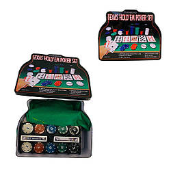 200 C Гра покер, 200 фішок, 3 фішки дилера, 2 колоди карток, у металевому кейсі