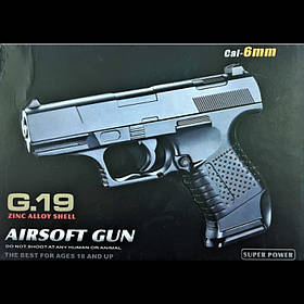Страйкбольний пістолет Galaxy Walther P99 метал, чорний