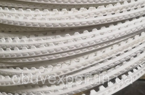 Рант з шкірволон W-001 , білий прошитий