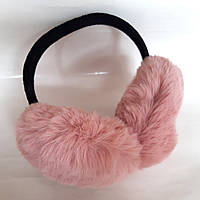 Хутряні навушники розкладні Fashion Блідо-Рожеві (МЕХ114)