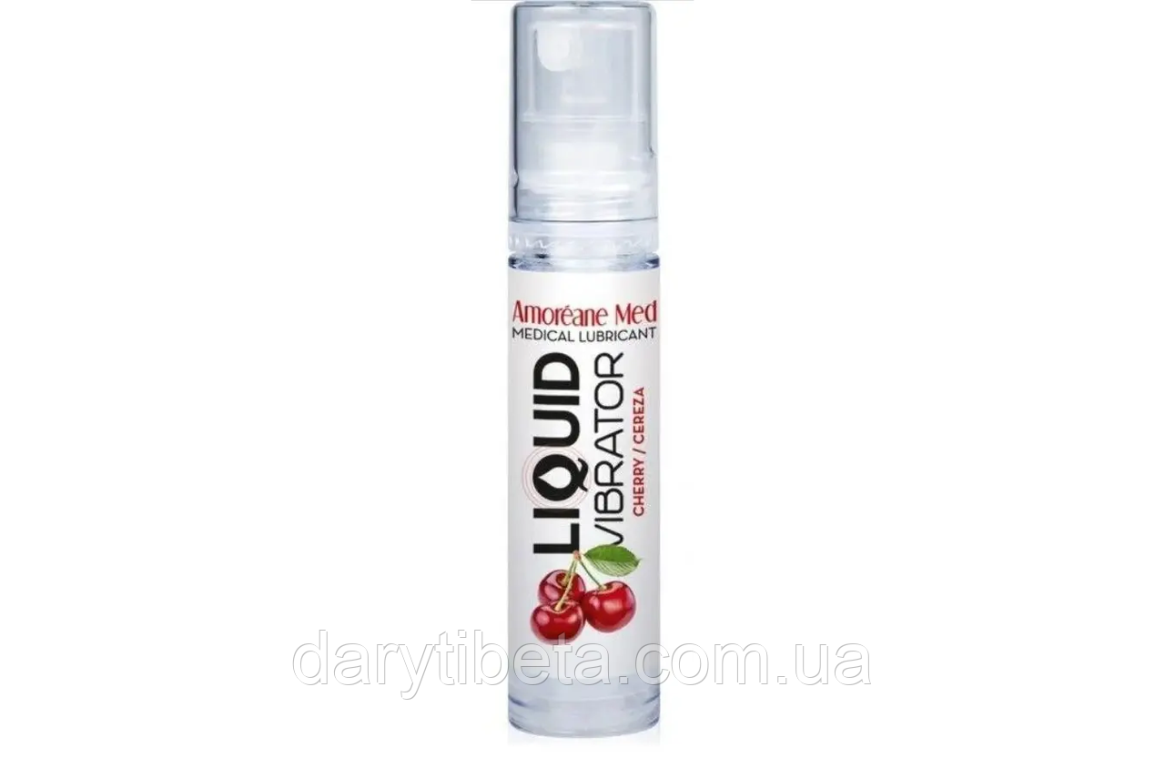 Стимулювальний лубрикант від Amoreane Med: Liquid vibrator — Cherry ( рідкий вібратор), 10 ml