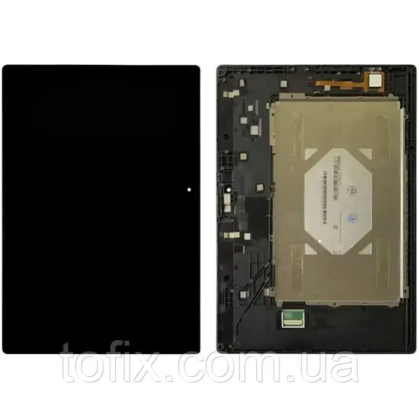 Дисплей Lenovo Tab 2 10.1 (A10-70F / A10-70L) модуль у зборі (екран та сенсор) з рамкою, чорний (оригінал)