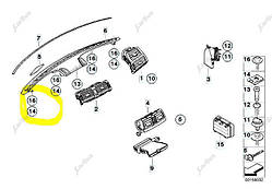 Дефлектор обдування салону BMW X5 E70 (2010-2013) рестайл, 64227161803