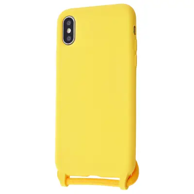 Силіконовий чохол Epik CORD для iPhone X/XS із шнурком Жовтий