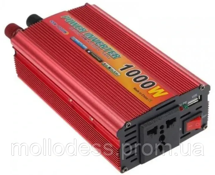 Преобразователь тока Power Inverter SSK-1000W AC/DC Автомобильный инвертор 1000W с 12 в 220 - фото 6 - id-p1815918149