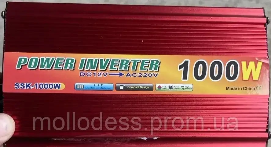 Преобразователь тока Power Inverter SSK-1000W AC/DC Автомобильный инвертор 1000W с 12 в 220 - фото 7 - id-p1815918149