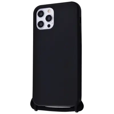 Силіконовий чохол Epik CORD для iPhone 12 Pro Max із шнурком Чорний, фото 2
