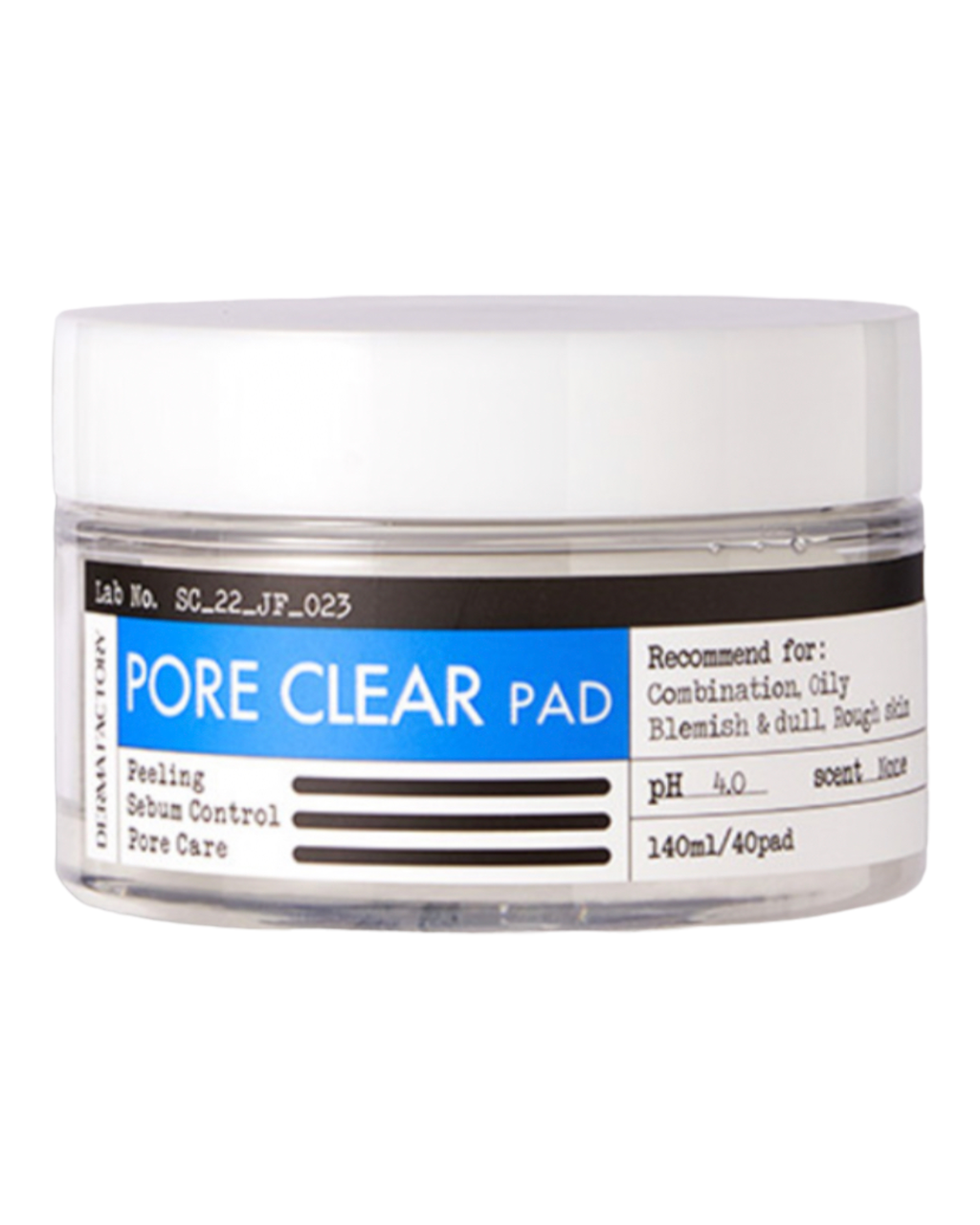 Derma Factory Pore Clear Pad - Очищуючі педи для обличчя з гліколевою кислотою, 40 шт