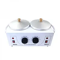 Воскоплав для депиляции банковый на 2 банка с терморегулятором Double Wax Warmer 200 Вт.