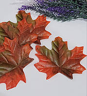 Кленовий лист 9×12см оливково-червоний