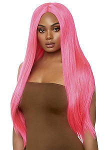 Leg Avenue Long straight center part wig neon pink