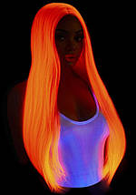 Leg Avenue Long straight center part wig neon pink, фото 3