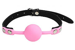 Силіконовий кляп Silicone ball gag metal accesso pink