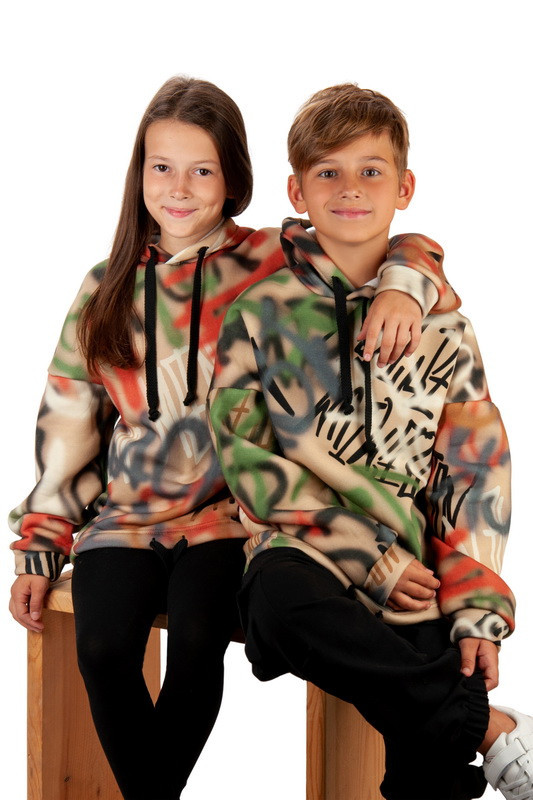 2659-108беж Підліткове тепле худі з капюшоном тринитка з начосом Тм Авекс розмір 164 см