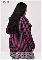 Модний жіночий кардиган у гусячу лапку великого розміру з 50 по 64, фото 2