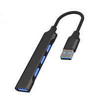 USB хаб, концентратор / розгалужувач для ноутбука OTG , на 4 порти USB BLACK