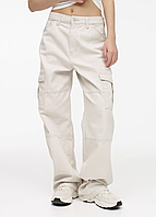 Жіночі штани карго Н&М (56121) 42 Світло-бежеві