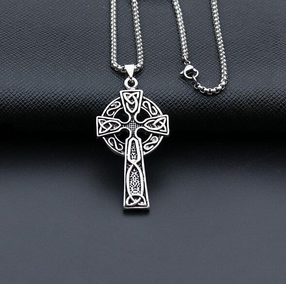 Кулон на цепочке стальной древний кельтский крест оберег - мистическими древними знаками защиты - фото 2 - id-p1962582580