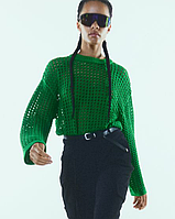 Жіночий ажурний светр Н&М (56132) XS Зелений