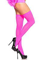 Секси чулки Opaque Nylon Thigh Highs Leg Avenue Neon Pink S/L